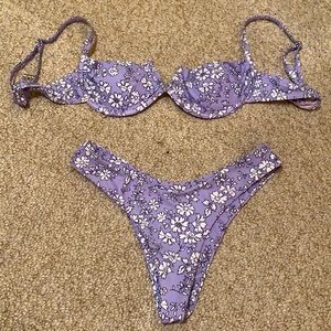 Light-Purple V-Cut Zaful Bikini